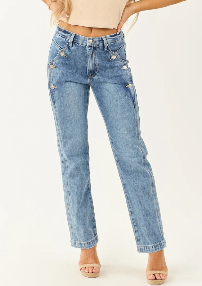 Saige Tummy Control Straight Leg Jeans