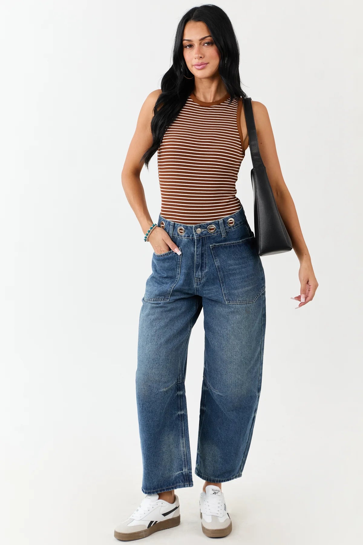 Very J Rope Barrel Jeans