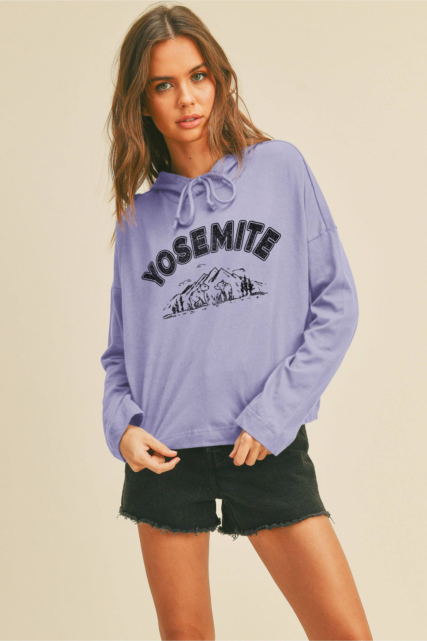 Yosemite Graphic Long Sleeve Hooded T-Shirt