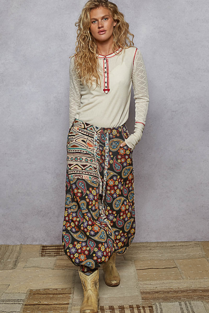 POL Lace Sleeve Henley