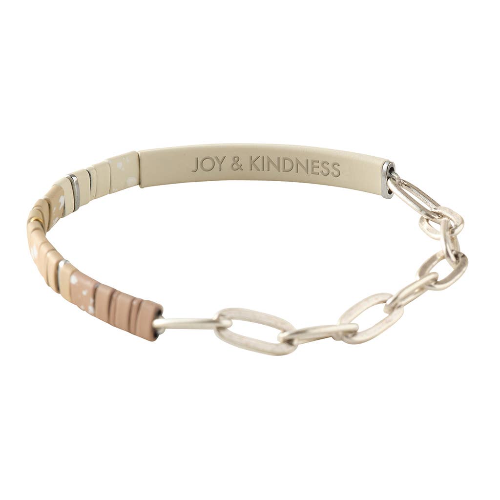 Good Karma Ombre w/Chain Bracelet - Joy&Kindness Ivory/Silvr