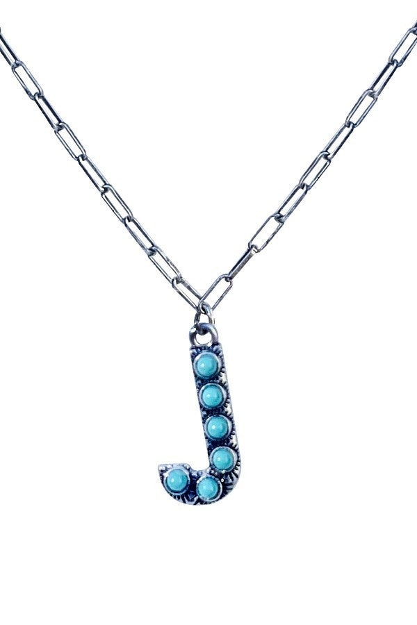Western Turquoise Initial Necklace