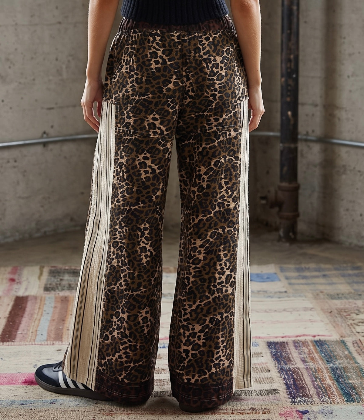 POL Leopard Print Wide Leg Pant