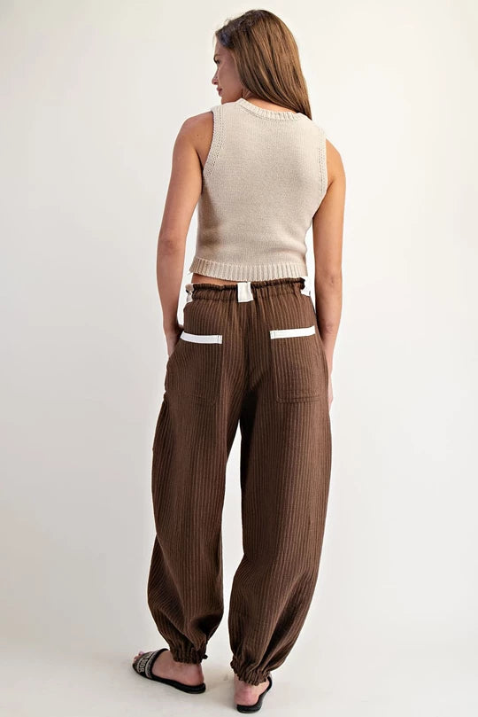 Eesome Striped Drawstring Jogger