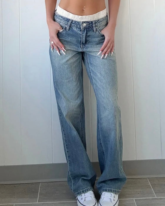 Wide Leg Boxer Jeans