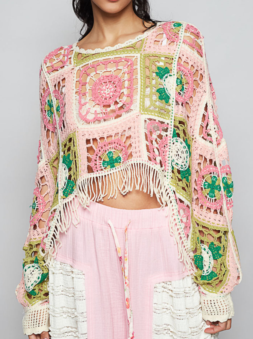 PREORDER- POL Granny Crochet Top