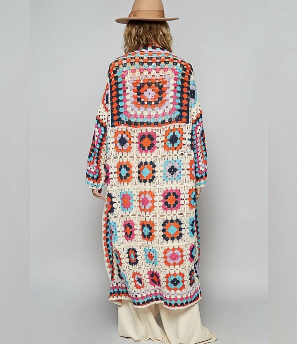 POL Granny Tile Crochet Cardigan