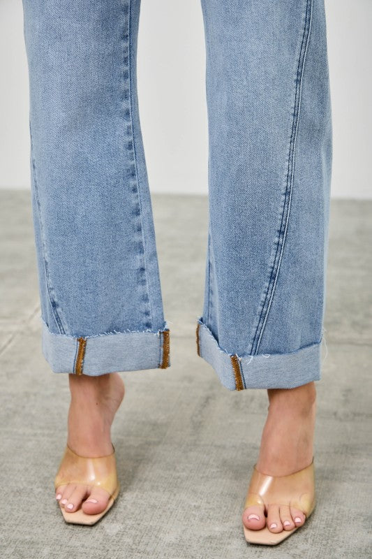 Saige High Rise Cuff Jeans