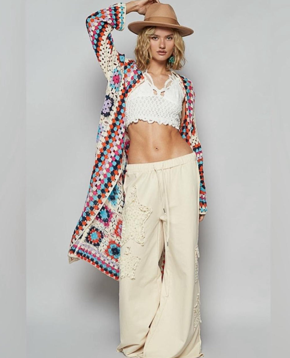 POL Granny Tile Crochet Cardigan