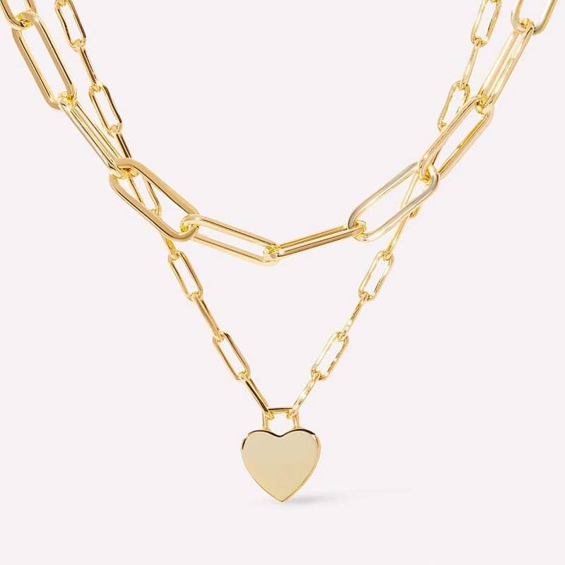LAYERED HEART NECKLACE
