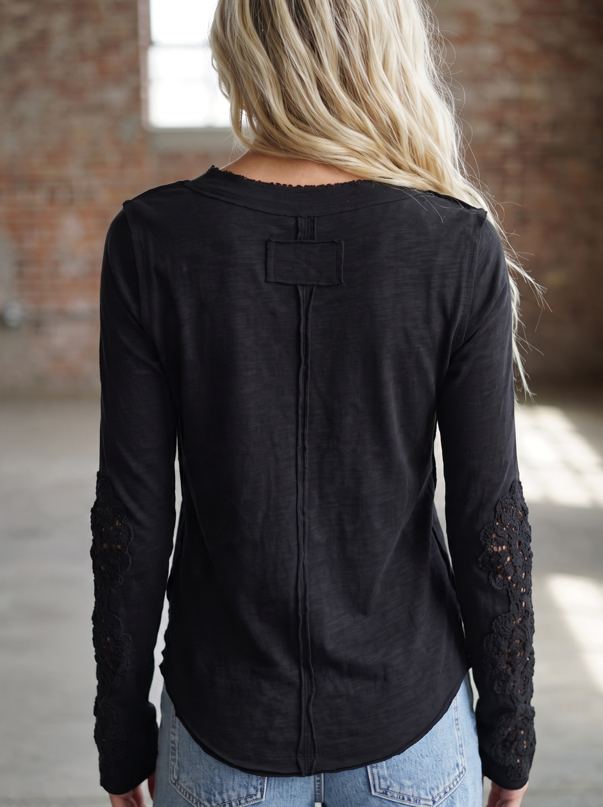 Bluivy Crochet Sleeve Henley