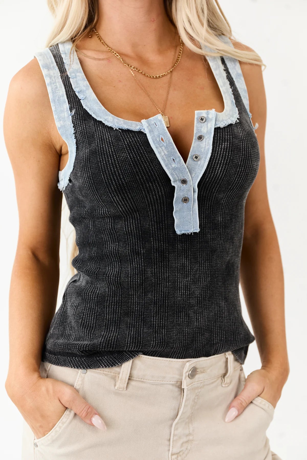 Very J Washed Knit Tank