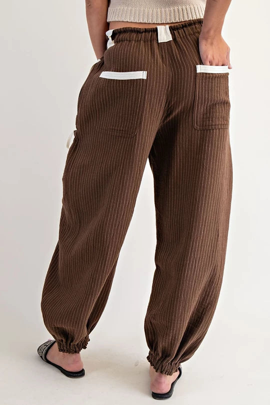 Eesome Striped Drawstring Jogger