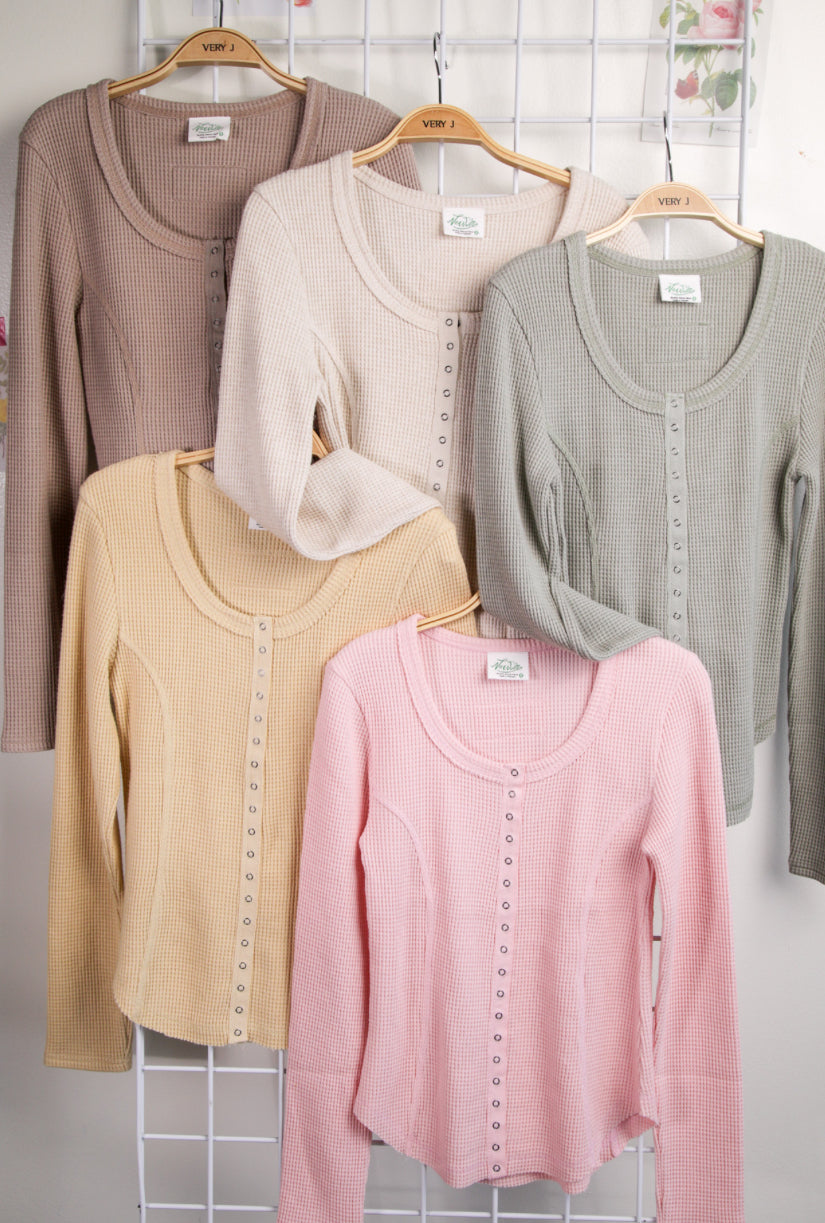 Very J Waffle Knit Top