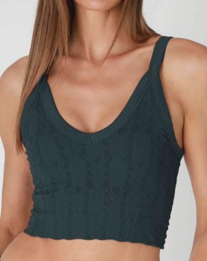 Nikibiki V-Neck Lace Textured Top
