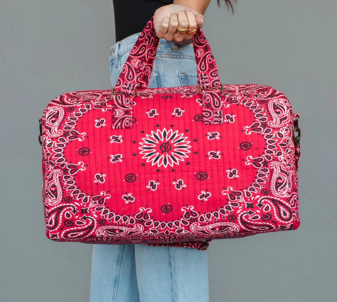 Red Bandana Duffel Bag
