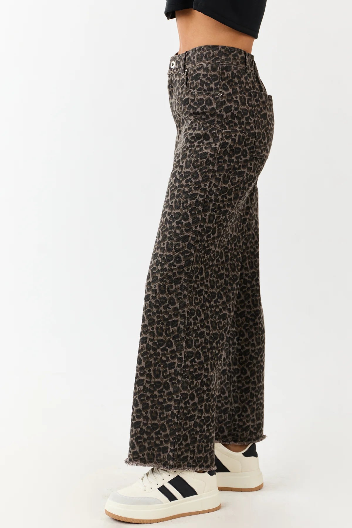 Very J Leopard Crop Jeans