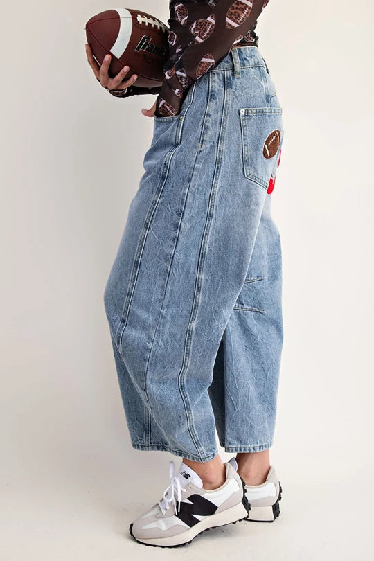 Eesome Game Day Barrel Jeans