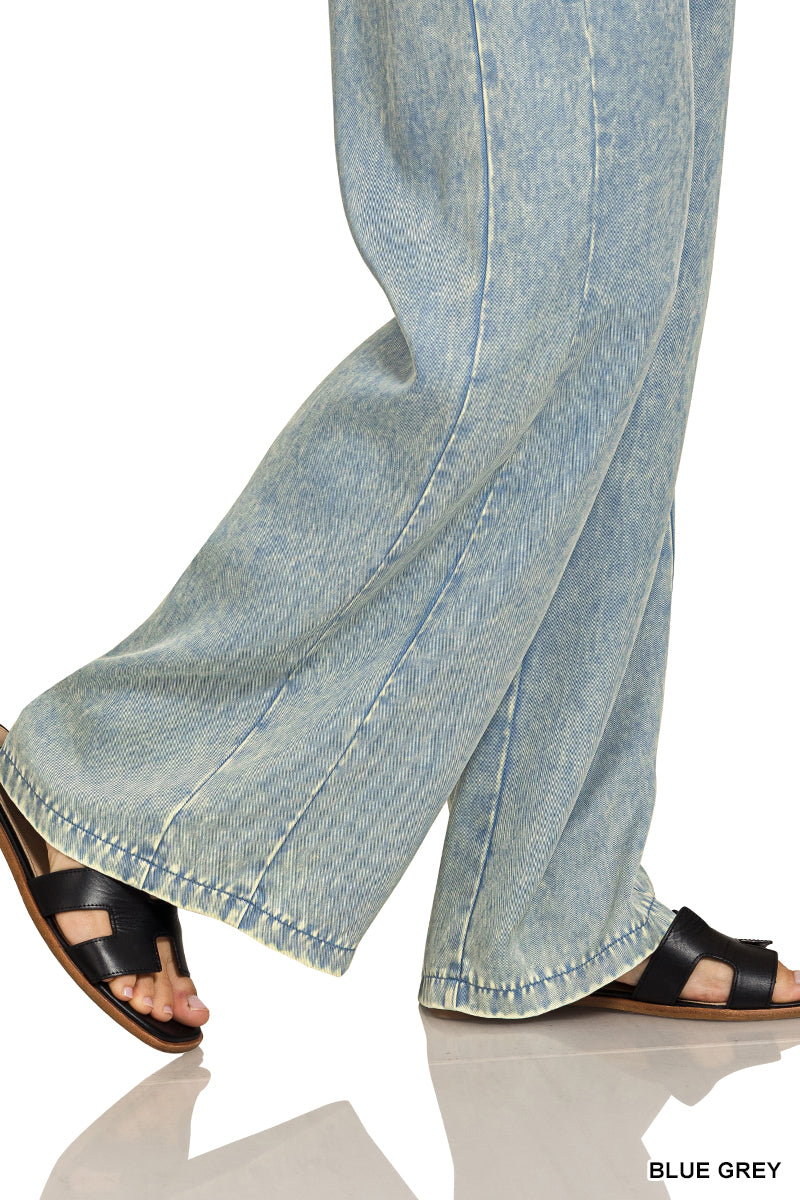 Washed Tencel Wide Leg Pants