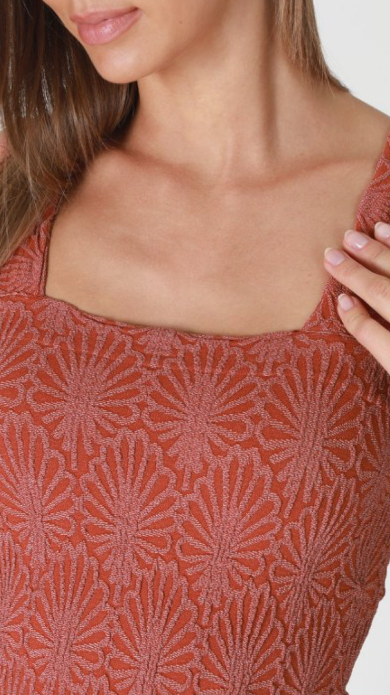 Nikibiki Lace Textured Square Top
