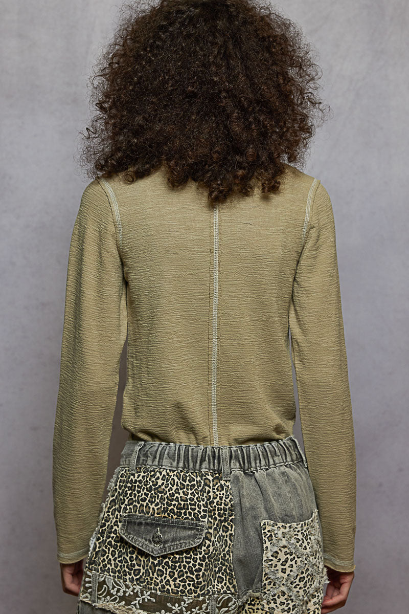 PREORDER- POL Studded Long Sleeve Top