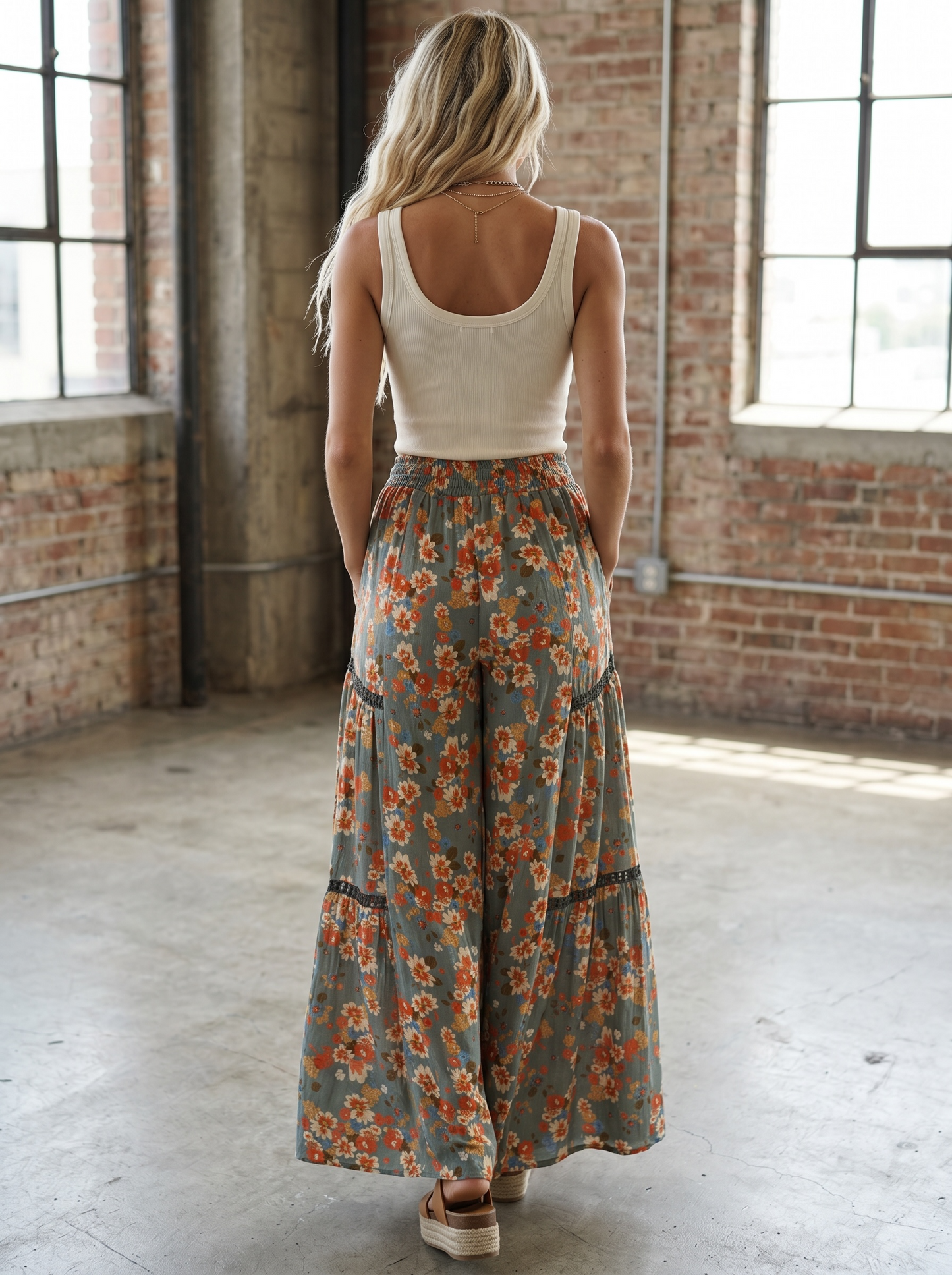 Angie Floral Wide Leg Pants