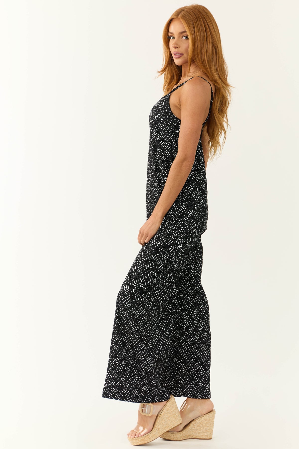 Very J Dot Print Jumpsuit