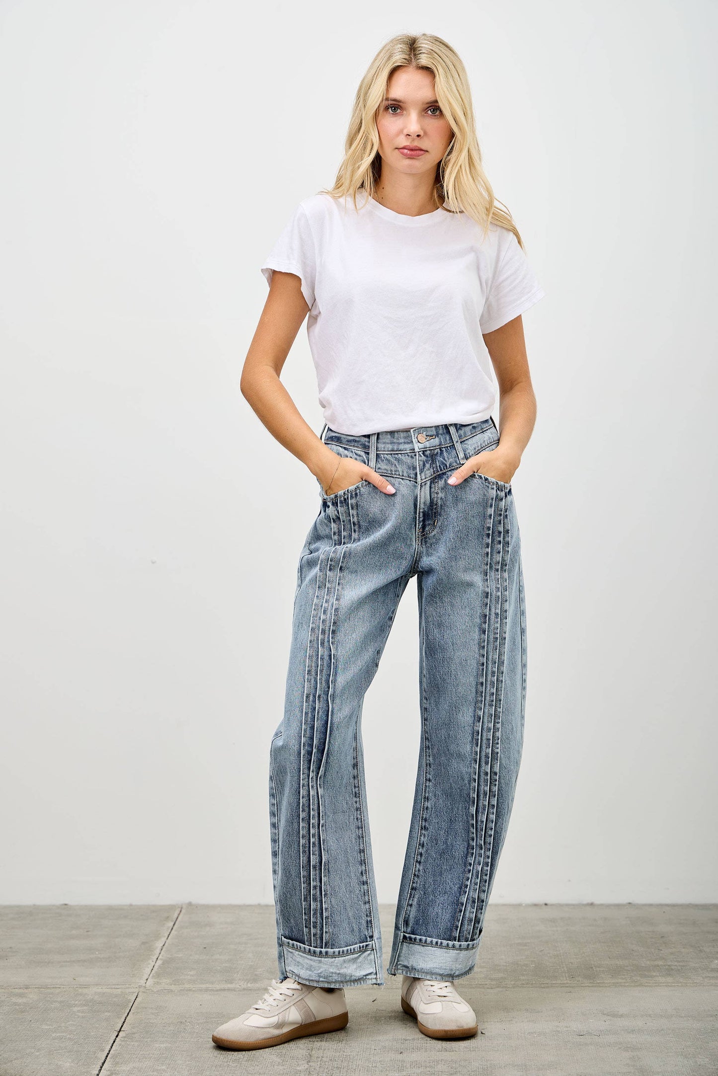 PREORDER- Saige Pleated Barrel Jeans