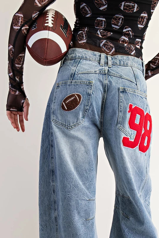 Eesome Game Day Barrel Jeans