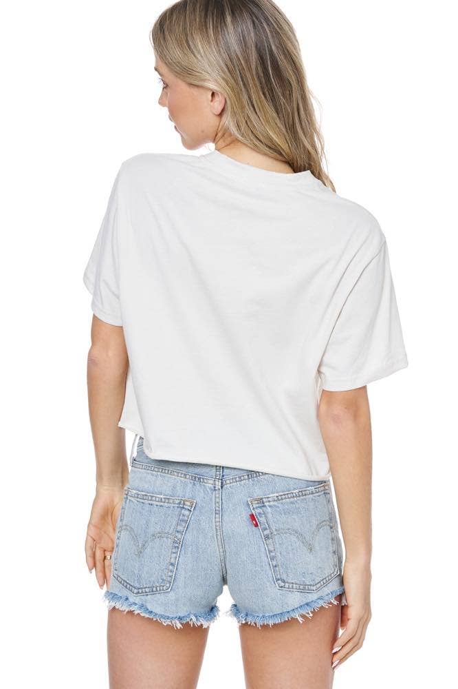 Free Bird Eagle Graphic S/S Faux Cropped Tee