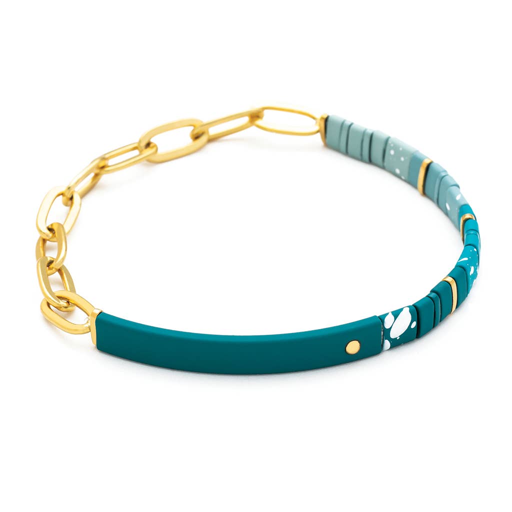 Good Karma Ombre w/Chain Bracelet - Joy&Kndnss Turquoise/Gld