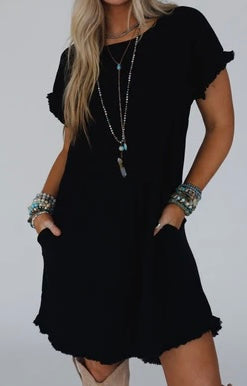 UMGEE Linen Blend High Low Dress