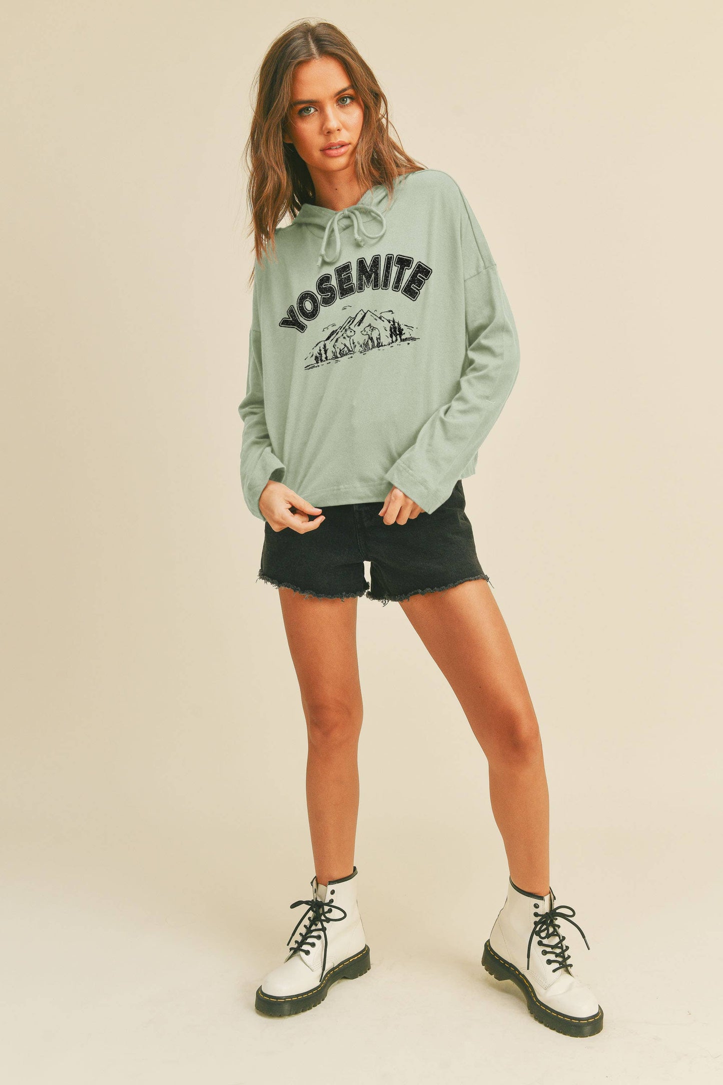 Yosemite Graphic Long Sleeve Hooded T-Shirt