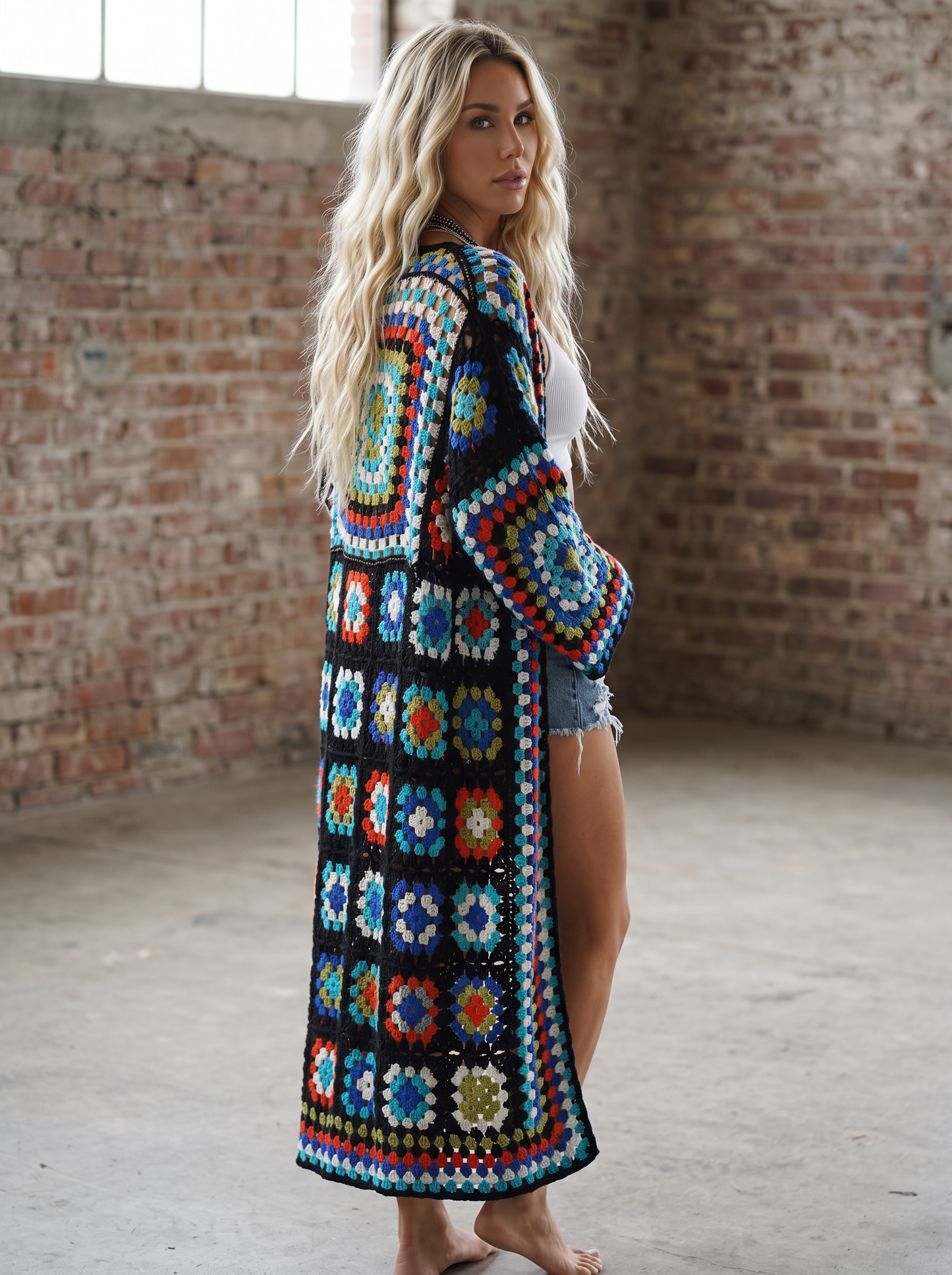 POL Granny Tile Crochet Cardigan