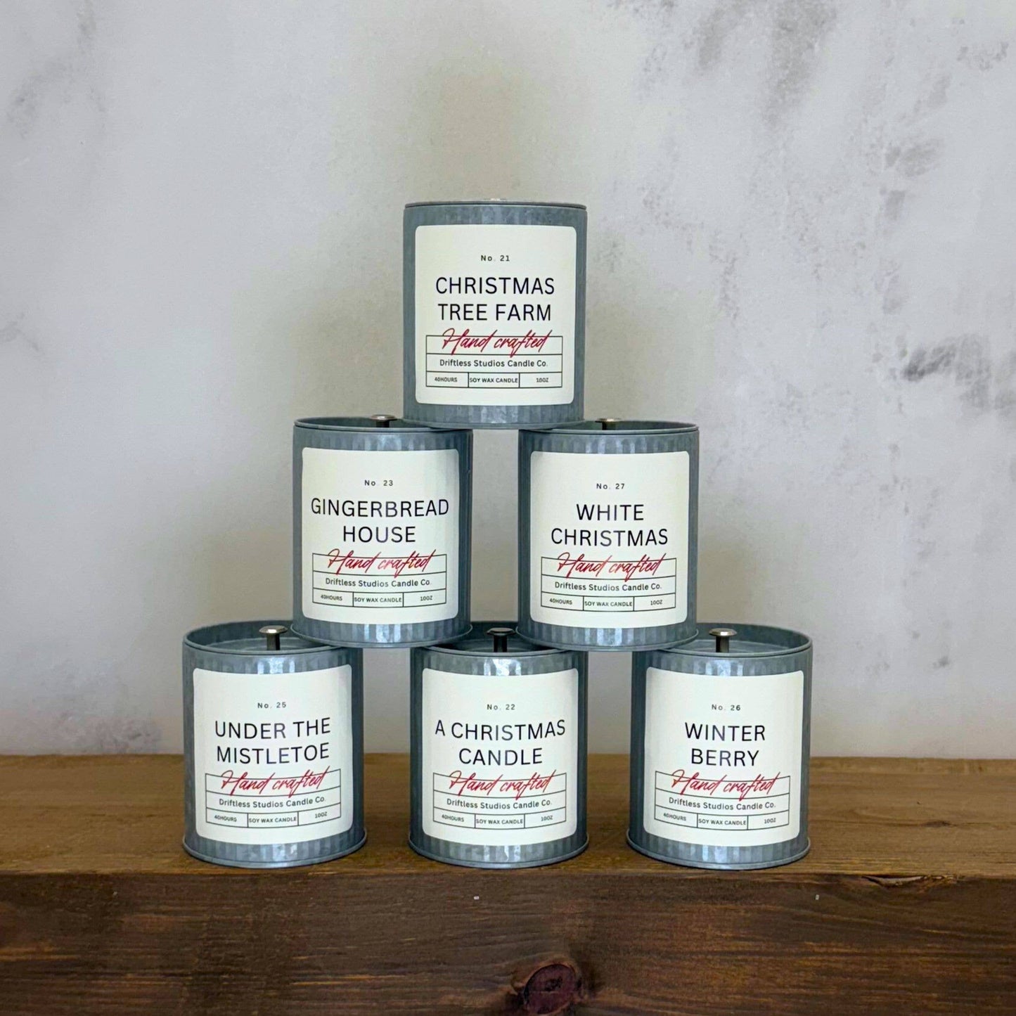 White Christmas Farmhouse Candles Wholesale - Holiday Decor