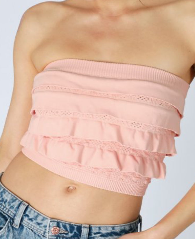 Nikibiki Ruffle Tube Top