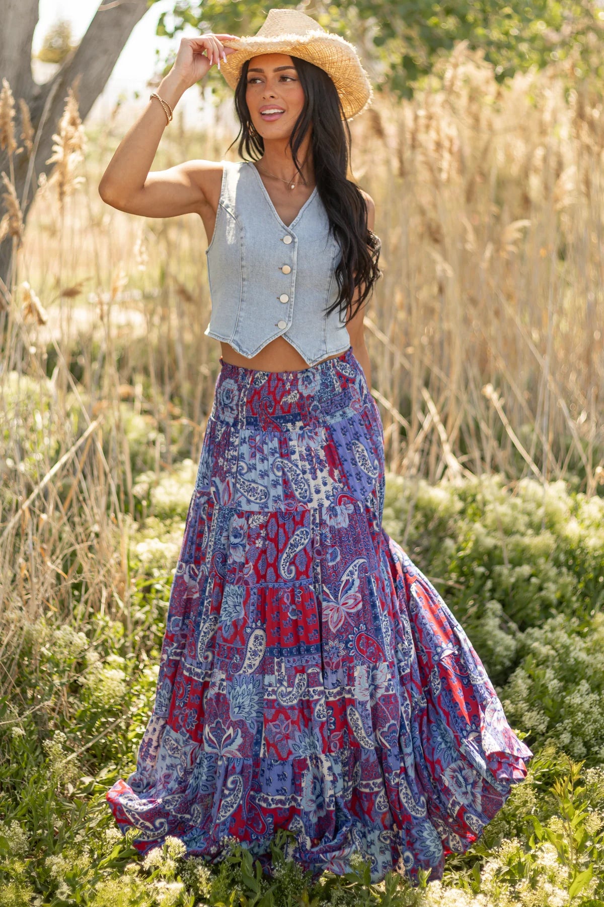 Angie Americana Maxi Skirt