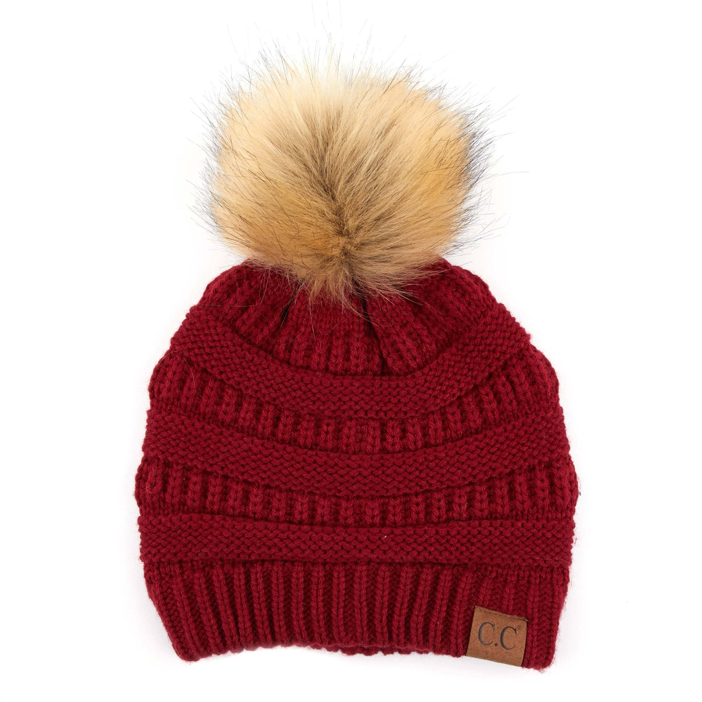 CC Beanie with Faux Fur Pom