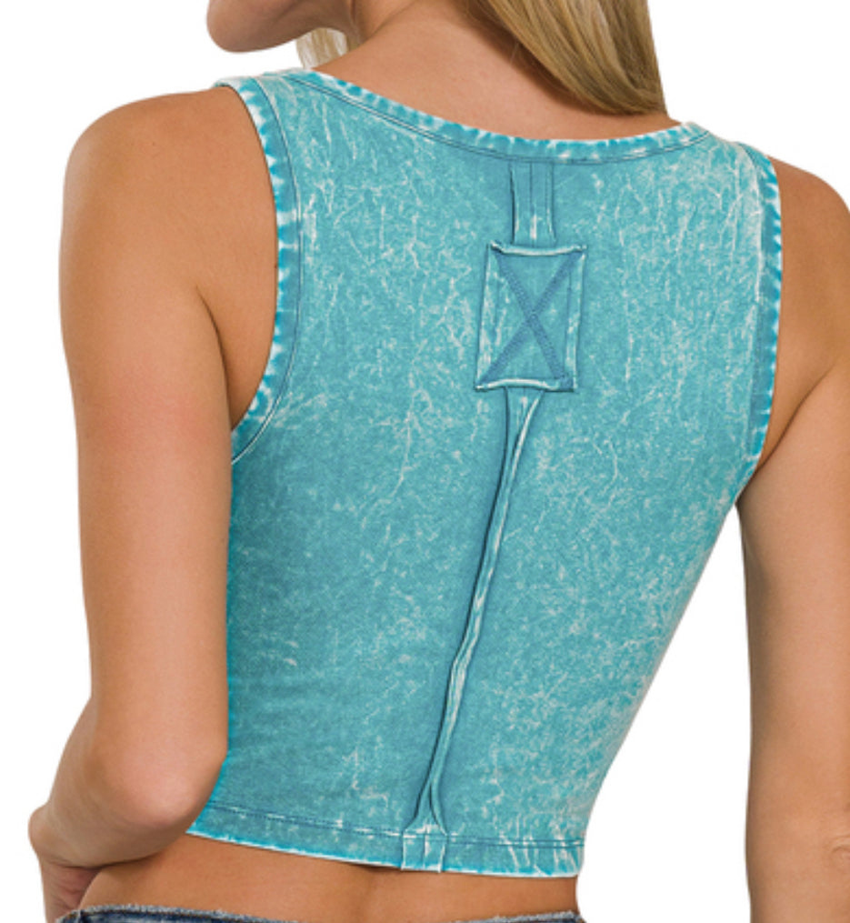 Washed Cotton Crop Top