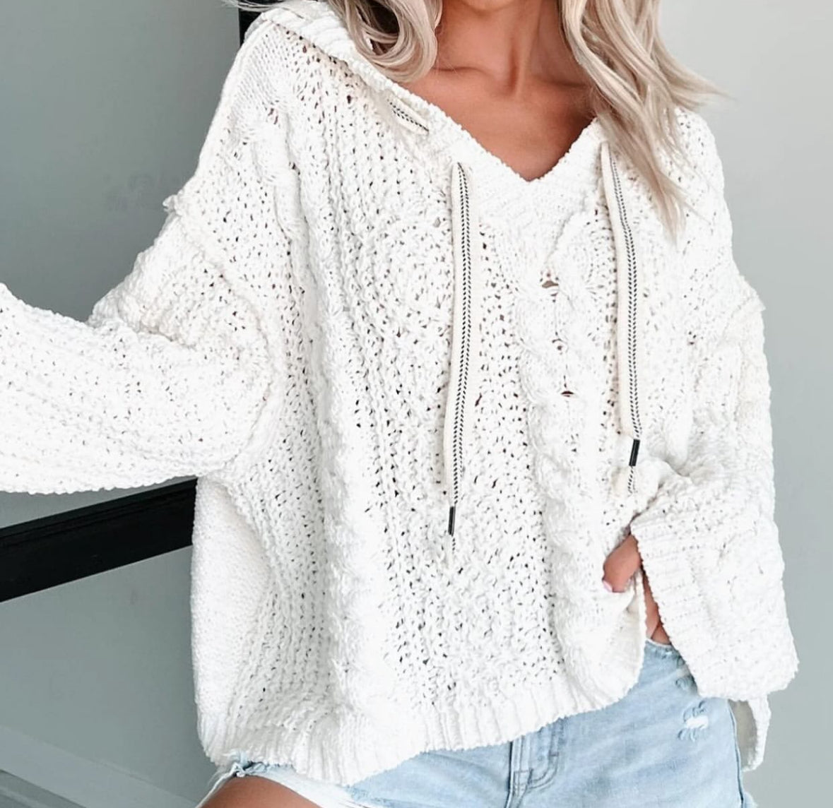Cable Knit Hoodie
