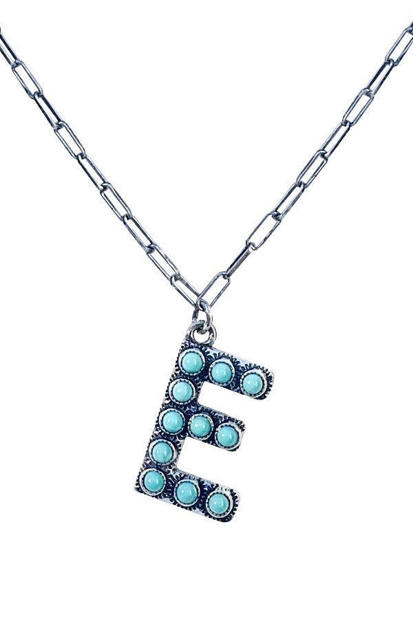 Western Turquoise Initial Necklace