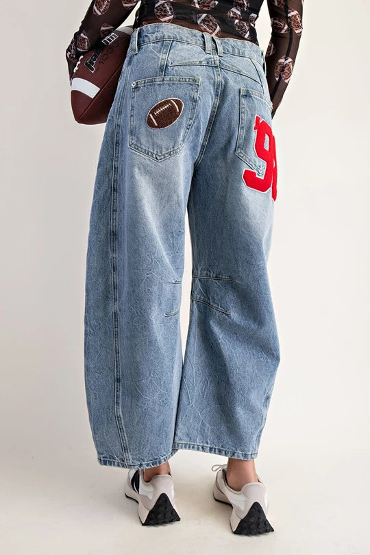 Eesome Game Day Barrel Jeans