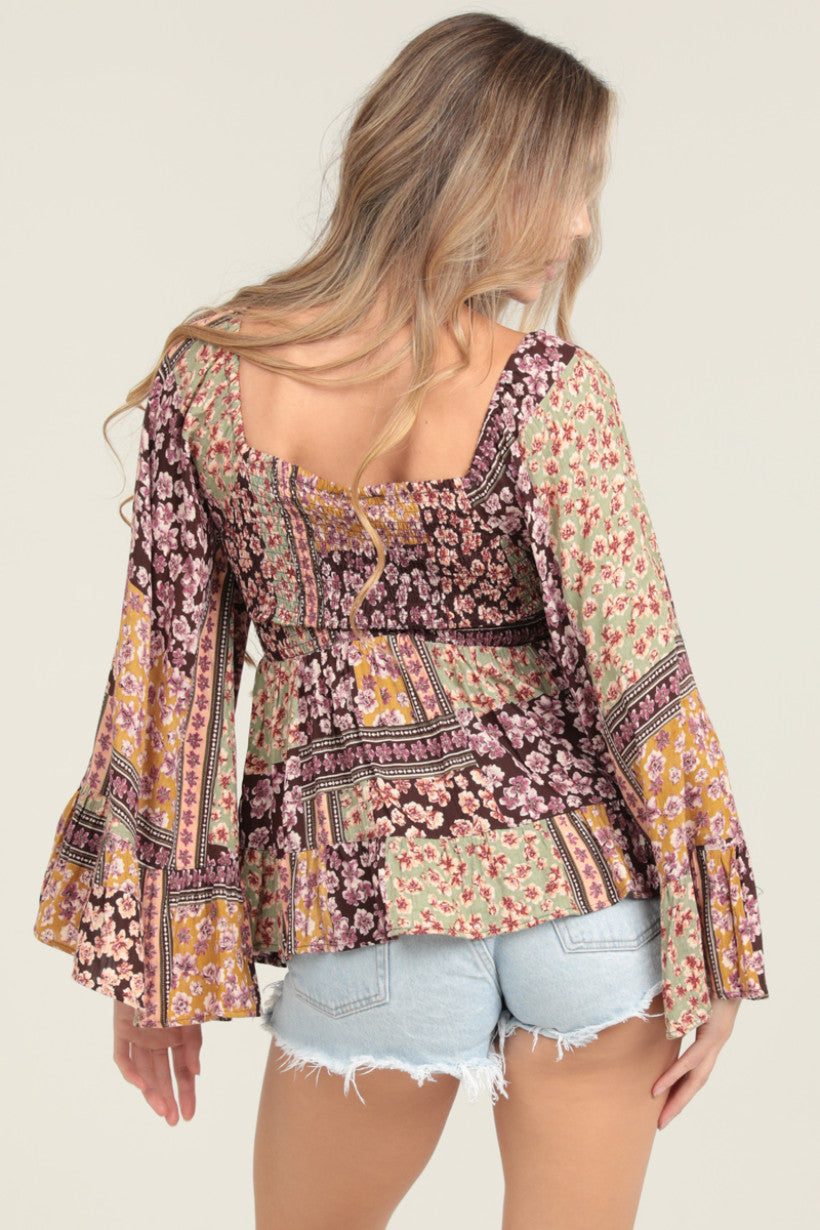 Angie Gypsy Print Blouse