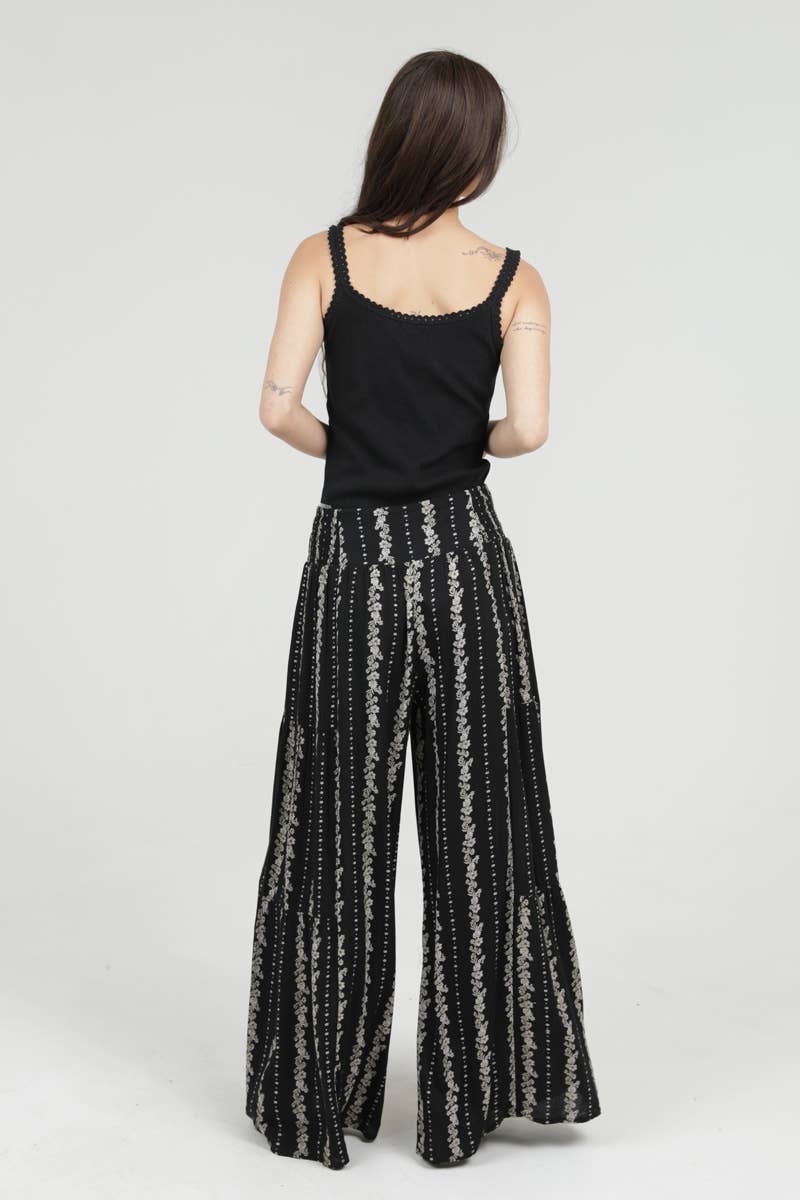 B3698-W738 PRINTED WIDE LEG PANTS