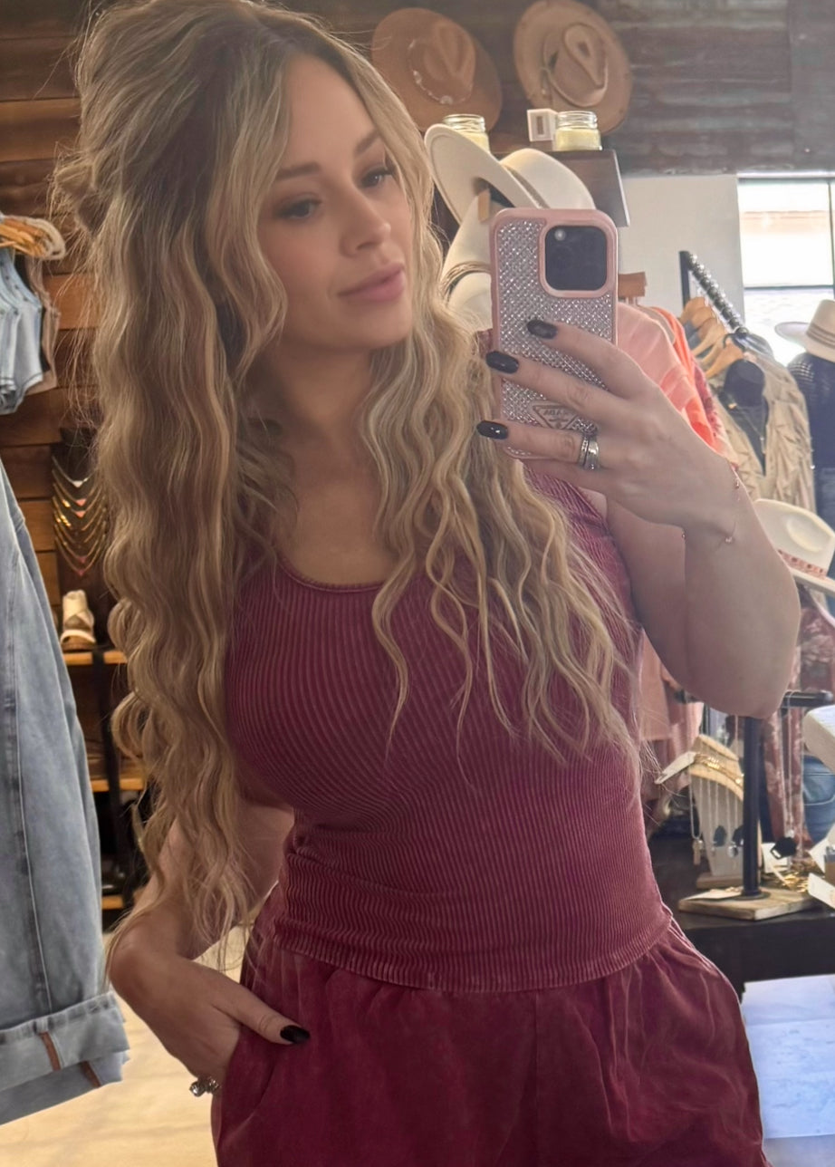 J.Her Washed Ribbed Tank