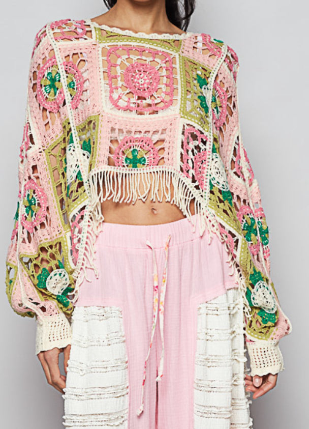 PREORDER- POL Granny Crochet Top