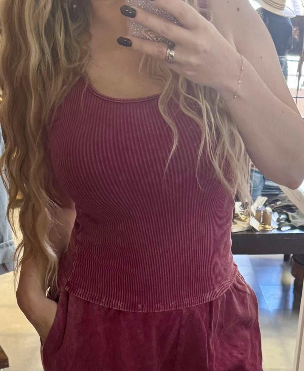 J.Her Washed Ribbed Tank