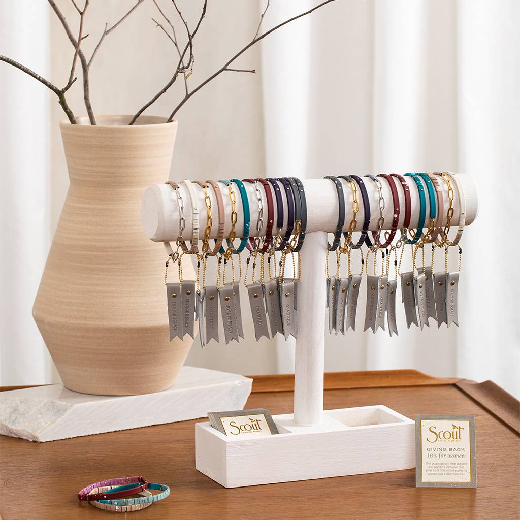 Good Karma Ombre w/Chain Bracelet - Joy&Kindness Ivory/Silvr