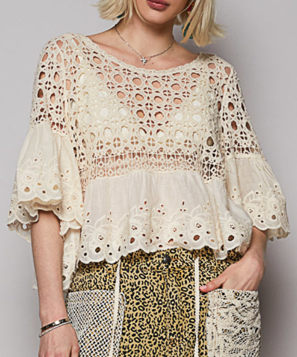 PREORDER- POL Crochet Top