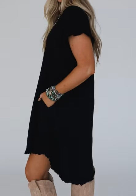 UMGEE Linen Blend High Low Dress
